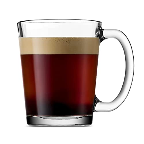 Italian Made Glass Coffee Mugs Set - 10oz