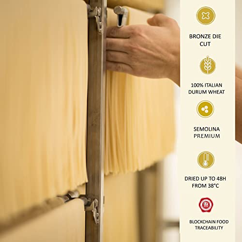 Bucatini Pasta, Bronze Die Cut Artisan Pasta from Italy, 1.1 lbs (500 g), Homemade Italian Pasta, 100% Durum Semolina. Marulo Pasta di Torre Annunziata. Imported Italian Artisan Pasta from Napoli.…