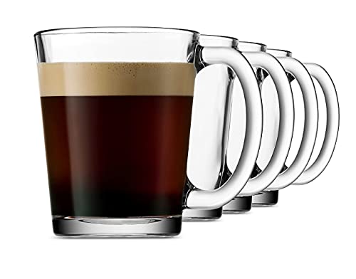 Italian Made Glass Coffee Mugs Set - 10oz