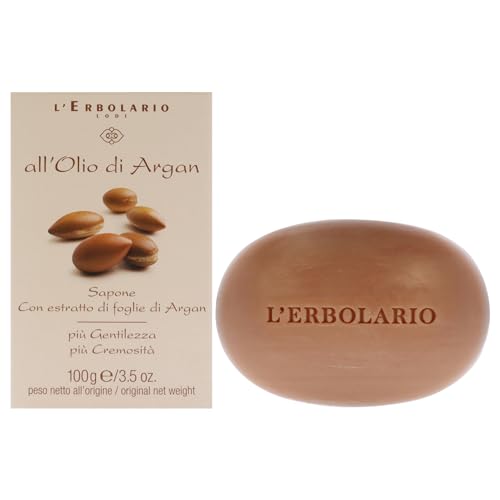 L'Erbolario Argan Oil Bar Soap - Enriched With All Natural Ingredients And Aromatic Fragrances - Cleanses And Moisturizes Skin - Long Lasting And Creates A Rich, Creamy Lather - 3.5 Oz