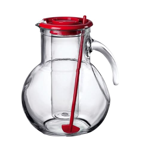 Bormioli Rocco Kufra Jug - Red Lid, 72oz