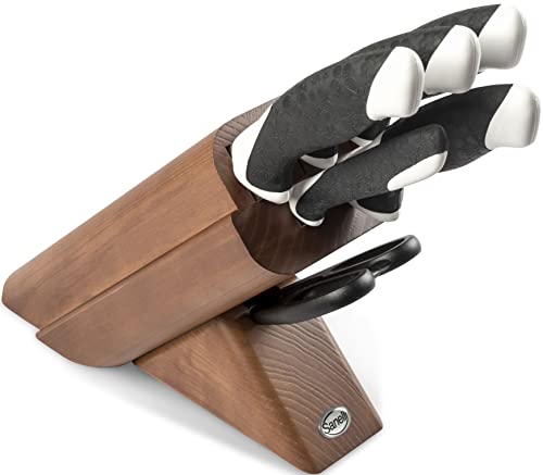 Italian Knife Set: 6 Pcs with Block & Scissors