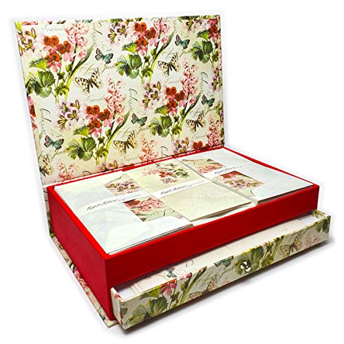 Italian Stationery Set in Keepsake Desktop Box By Kartos - Romantica