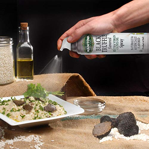 Mantova Extra Virgin Olive Oil Spray Truffle Flavored 8 oz. Spray Bottle - Manage Oil Amount - Great For Salads & Cooking