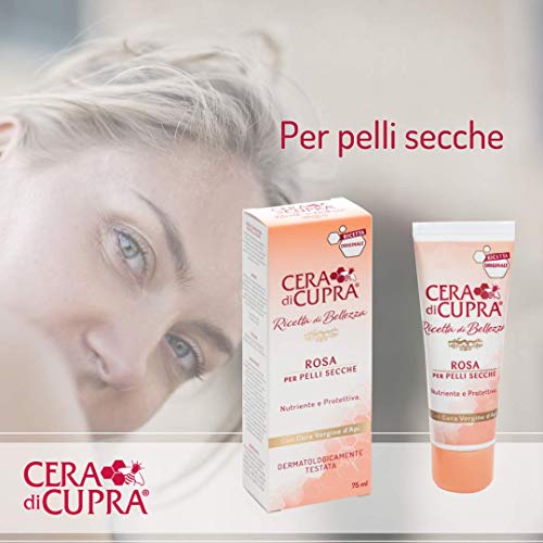 Cera di Cupra"Rosa per Pelli Secche" Cream for Dry Skin, Anti-age Formula - 2.5 Fluid Ounces (75ml) Tube [ Italian Import ]