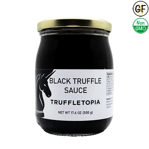 Truffletopia | Black and White Truffle Sauce w/Real Italian Truffles | Gourmet Pasta or Pizza Sauce | Gluten Free Non-GMO | Gift Set Sampler | Total of 34.2 Oz (2 Jars)