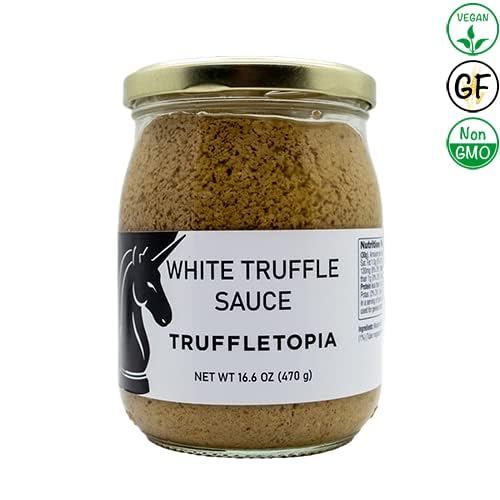Truffletopia | Black and White Truffle Sauce w/Real Italian Truffles | Gourmet Pasta or Pizza Sauce | Gluten Free Non-GMO | Gift Set Sampler | Total of 34.2 Oz (2 Jars)