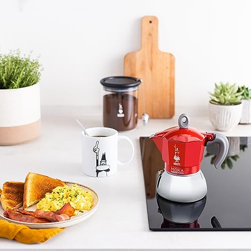 Bialetti Moka Induction, 4 Cup Espresso Maker, Red