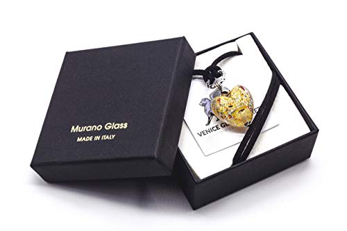 Murano Glass Heart Pendant - Handmade in Italy