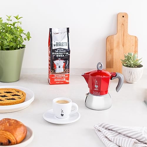 Bialetti Moka Induction, 4 Cup Espresso Maker, Red