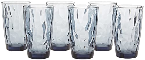 Bormioli Rocco Ocean Blue Diamond Cooler Glasses, 16 oz