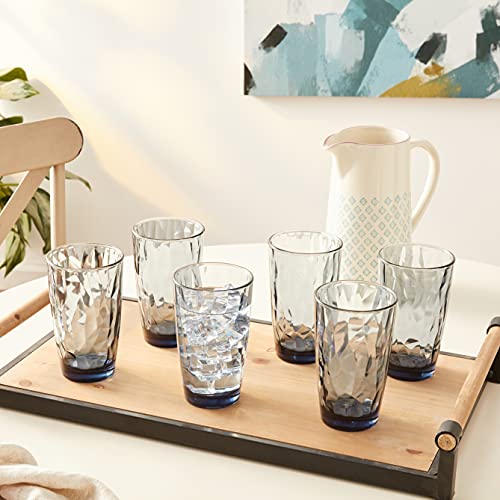 Bormioli Rocco Ocean Blue Diamond Cooler Glasses, 16 oz