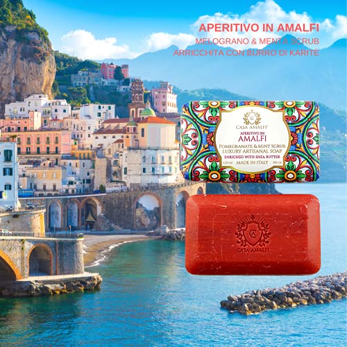 CASA AMALFI - Luxury & Artisanal Solid Soap with shea butter, 100% Vegan & Natural Ingredients, Plastic-free & Animal-Cruelty Free (Aperitivo in Amalfi)