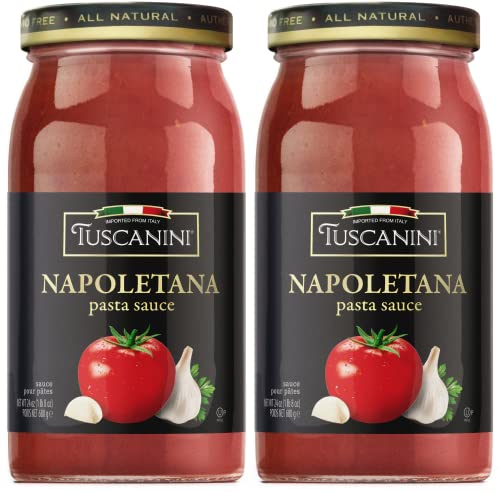 Tuscanini Napoletana Pasta Sauce 24.3oz (2 Pack) | Imported from Italy for that Authentic Italian Dinner Taste