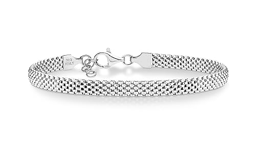 Miabella 18K Gold Over Sterling Silver Italian Mesh Bracelet