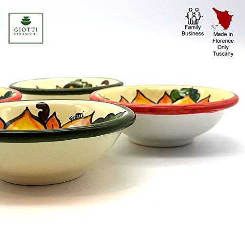 Italian Hand Painted Ceramic Bowls - Sunflower Design