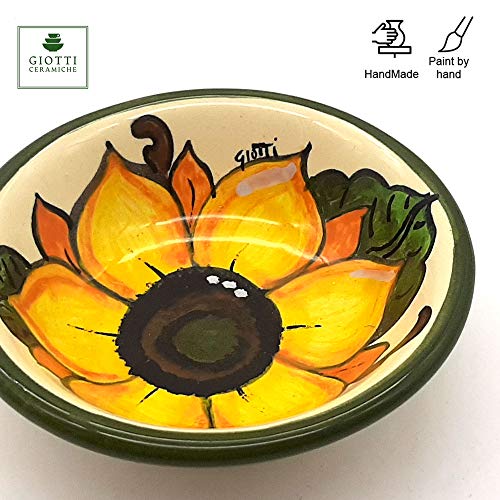 Italian Hand Painted Ceramic Bowls - Sunflower Design