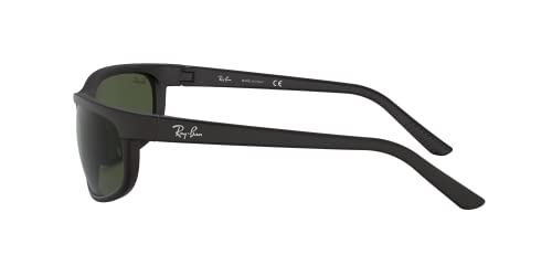 Ray-Ban Unisex Rectangular Sunglasses Black Frame Green Lens