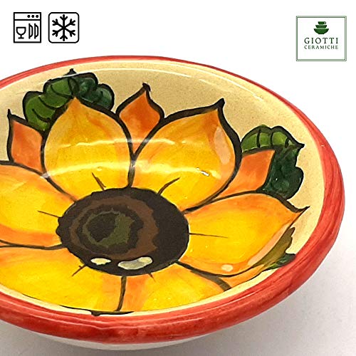 Italian Hand Painted Ceramic Bowls - Sunflower Design