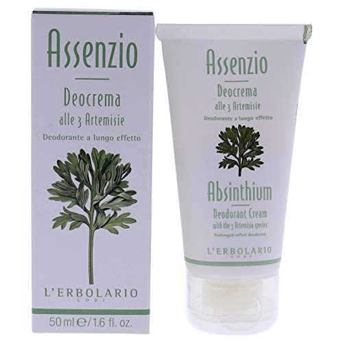 L'Erbolario - Absinthium - Deodorant Cream - Aromatic, Woody Scent - Anti-perspirant - Maintains Freshness - Protects Skin, 1.6 oz
