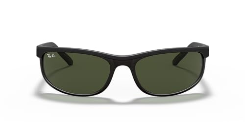Ray-Ban Unisex Rectangular Sunglasses Black Frame Green Lens