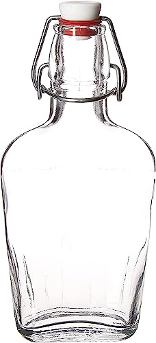 Italian Bormioli Rocco Pocket Flask, 8.5 oz, Clear
