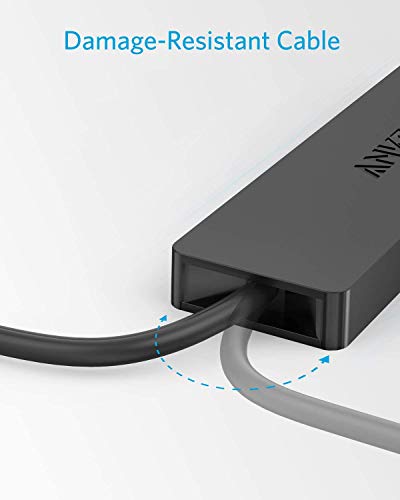 Anker 4-Port USB 3.0 Hub, Ultra-Slim Data USB Hub with 2 ft Extended Cable [Charging Not Supported], for MacBook, Mac Pro, Mac mini, iMac, Surface Pro, XPS, PC, Flash Drive, Mobile HDD