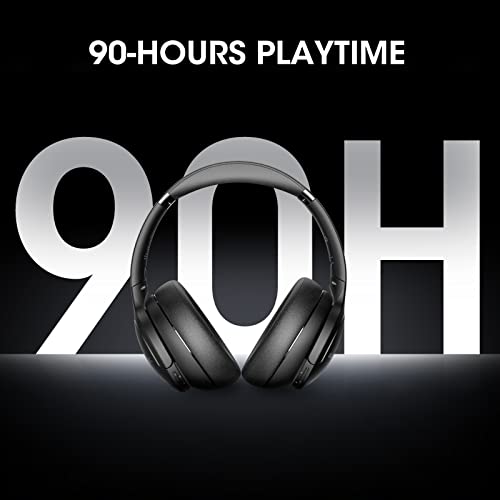 DOQAUS 𝐔𝐩𝐠𝐫𝐚𝐝𝐞𝐝 Bluetooth Headphones Over Ear, 90H Playtime Bluetooth 5.3 Wireless Headphones 3 EQ Modes, Built-in HD Mic, HiFi Stereo Sound,Deep Bass,Memory Foam Ear Cups for Phone/PC