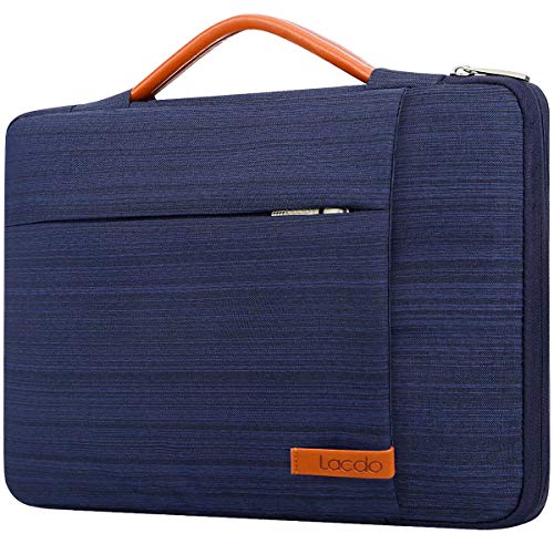 Lacdo 360° Protective Laptop Sleeve Case for 16 inch New MacBook Pro M3 Pro/Max M2 M1 Pro/Max A2991 A2780 A2485 A2141 2023-2019, 15 inch Surface Laptop 5/4/3/2/1 Computer Bag Water Resistant, Blue