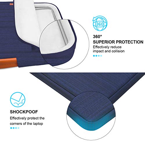 Lacdo 360° Protective Laptop Sleeve Case for 16 inch New MacBook Pro M3 Pro/Max M2 M1 Pro/Max A2991 A2780 A2485 A2141 2023-2019, 15 inch Surface Laptop 5/4/3/2/1 Computer Bag Water Resistant, Blue