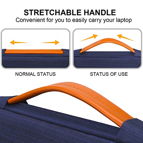 Lacdo 360° Protective Laptop Sleeve Case for 16 inch New MacBook Pro M3 Pro/Max M2 M1 Pro/Max A2991 A2780 A2485 A2141 2023-2019, 15 inch Surface Laptop 5/4/3/2/1 Computer Bag Water Resistant, Blue