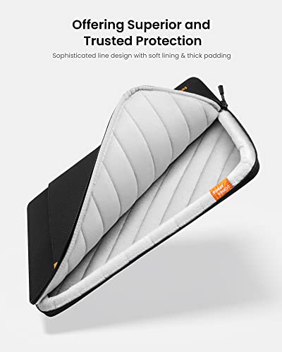 tomtoc 360° Protective Laptop Sleeve for 16-inch New MacBook Pro M3/M2/M1 Pro/Max A2991 A2780 A2485 A2141 2023-2019, Shockproof, Water-Resistant Ultrabook MacBook Bag Case with Accessory Pocket, Black