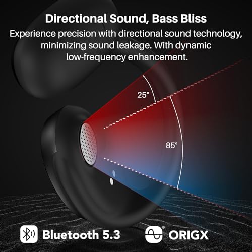 TOZO OpenEgo True Wireless Open Ear Headphone,5.3 Bluetooth Sport Earbuds with Earhooks for Long Time Playback with Digital Display, Dual Mic Clear Call Sweat-Proof for Running Workout