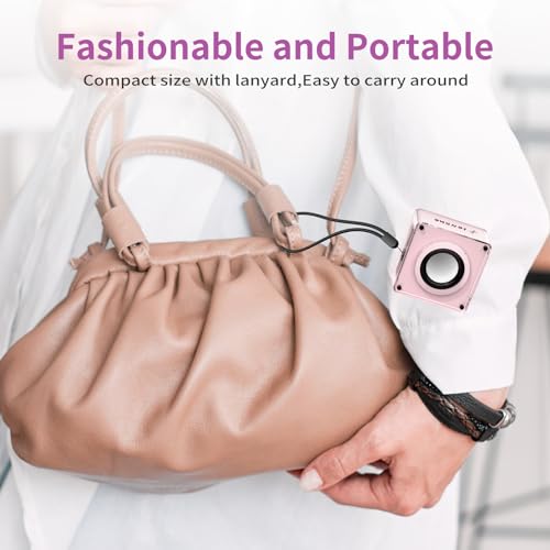 LENRUE Mini Bluetooth Speaker,Wireless Portable Speakers,5W Small Speaker with Clear Sound,Support TWS/TF Card,Lanyard Design for Hiking, Biking, Trip, Gift for Women/Boys/Girls/Teenagers