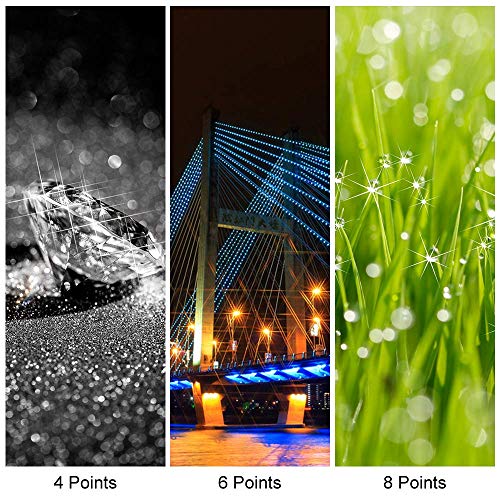 67mm Star Filter 4 Pieces Starburst Lens Filter(4 Points,6 Points,8 Points,12 Points) with Centre Pinch Lens Cap for Canon Nikon Sony Olympus Pentax and Other DSLR Cameras + 4 Slot Filter Pouch