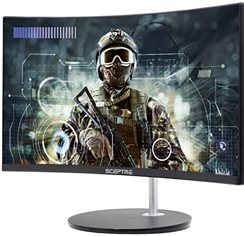 Sceptre Curved 24-inch Gaming Monitor 1080p 98% sRGB HDMI x2 VGA Build-in Speakers, Machine Black