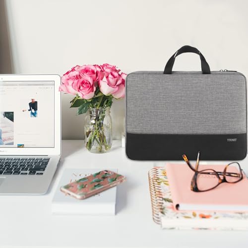 Ytonet Laptop Case, 15.6 inch TSA Laptop Bag Laptop Sleeve Water Resistant Durable Computer Case Laptop Carrying Case Compatible for Lenovo, HP, Dell, Asus Notebook, Gifts for Men Women, Grey