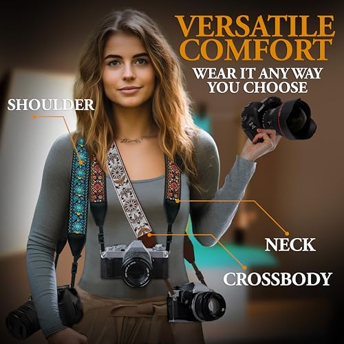 Art Tribute Camera Strap For Photographers Padded Universal Fit Neck Shoulder & Crossbody Strap Quick Release For DSLR/SLR/Mirrorless Canon Nikon Sony Olympus Compatible Photographer Gift