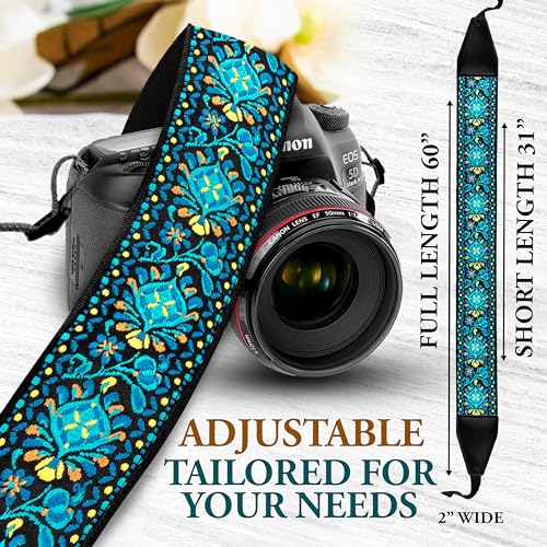 Art Tribute Camera Strap For Photographers Padded Universal Fit Neck Shoulder & Crossbody Strap Quick Release For DSLR/SLR/Mirrorless Canon Nikon Sony Olympus Compatible Photographer Gift