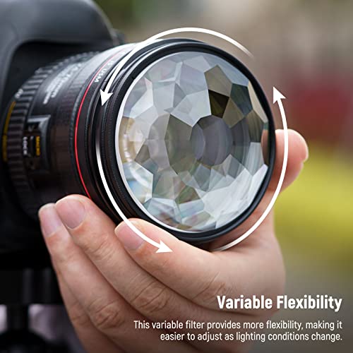 NEEWER 58mm Kaleidoscope Prism Lens Filter, Photography Prism Crystal Glass Effect Filter with Multi Refraction and Variable Number of Photographic Subjects