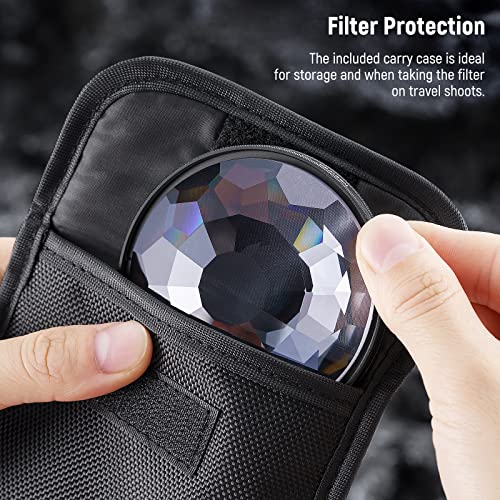 NEEWER 58mm Kaleidoscope Prism Lens Filter, Photography Prism Crystal Glass Effect Filter with Multi Refraction and Variable Number of Photographic Subjects
