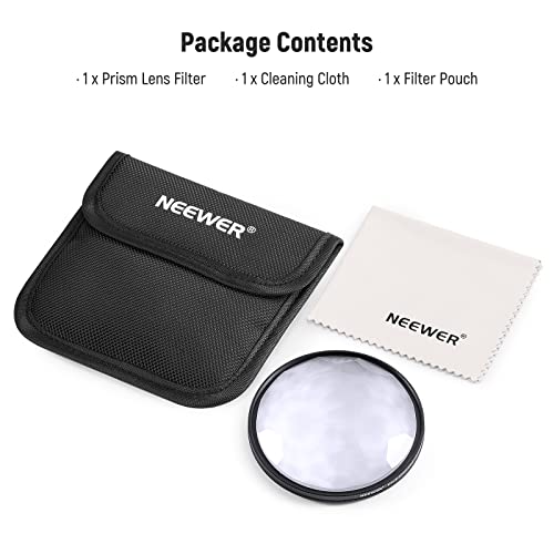 NEEWER 58mm Kaleidoscope Prism Lens Filter, Photography Prism Crystal Glass Effect Filter with Multi Refraction and Variable Number of Photographic Subjects