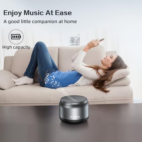 LENRUE Bluetooth Speaker,Small Portable Speakers,Mini Wireless Speaker with 5W Clear Sound,15H Playback Time,Gift for Men/Women/Kids/Boys/Girls,Home and Outdoor Activities (Gray)