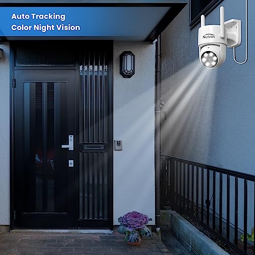 Security Camera NVR System 4Pcs 2K Spotlight Color Night Vision WiFi Waterproof Security Surveillance Cameras with Pre-Installed 1TB Hard Drive and Two-Way Audio,4 Channel NVR DC Power (Blue)