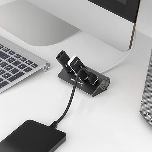 SABRENT 4-Port USB 3.0 Hub Unibody Aluminum Portable Data Hub with 2.5ft USB 3.0 Cable for iMac, MacBook, MacBook Pro, MacBook Air, Mac Mini, or Any PC [Black] (HB-MC3B)
