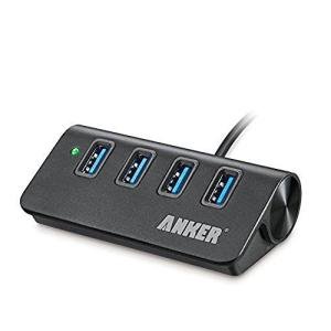 Anker 4-Port USB 3.0 Unibody Aluminum Portable Data Hub with 2ft USB 3.0 Cable for Macbook, Mac Pro / mini, iMac, XPS, Surface Pro, Notebook PC, USB Flash Drives, Mobile HDD and More