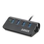 Anker 4-Port USB 3.0 Unibody Aluminum Portable Data Hub with 2ft USB 3.0 Cable for Macbook, Mac Pro / mini, iMac, XPS, Surface Pro, Notebook PC, USB Flash Drives, Mobile HDD and More