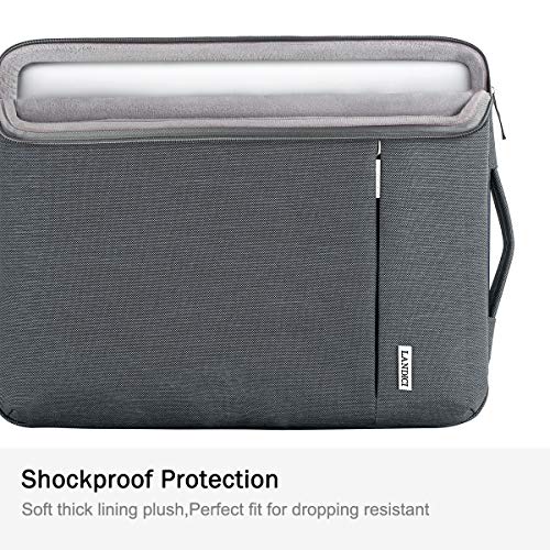 LANDICI 360° Protective Laptop Sleeve 15.6 Inch for MacBook Pro 16 M2/M1,MacBook Air 15,Computer Bag Carrying Case for 15-16 Inch HP Dell Asus Lenovo Notebook, Slim, Shockproof, Waterproof, Grey