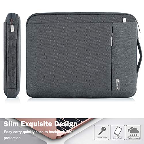 LANDICI 360° Protective Laptop Sleeve 15.6 Inch for MacBook Pro 16 M2/M1,MacBook Air 15,Computer Bag Carrying Case for 15-16 Inch HP Dell Asus Lenovo Notebook, Slim, Shockproof, Waterproof, Grey