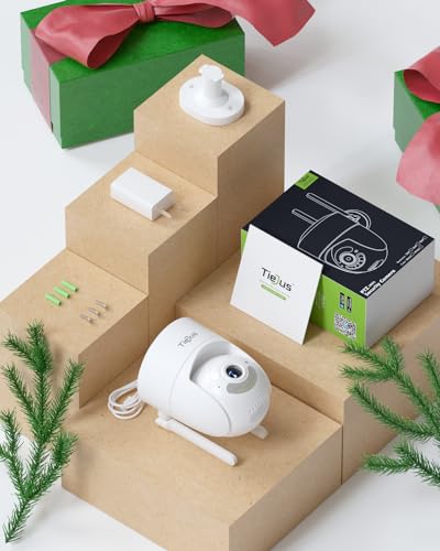 TIEJUS 2.4G/5G WiFi Security Camera Outdoor,24/7 Recording Home Security Cameras 2K,360° PTZ Wired Cameras for Home Security Outside,Auto Tracking